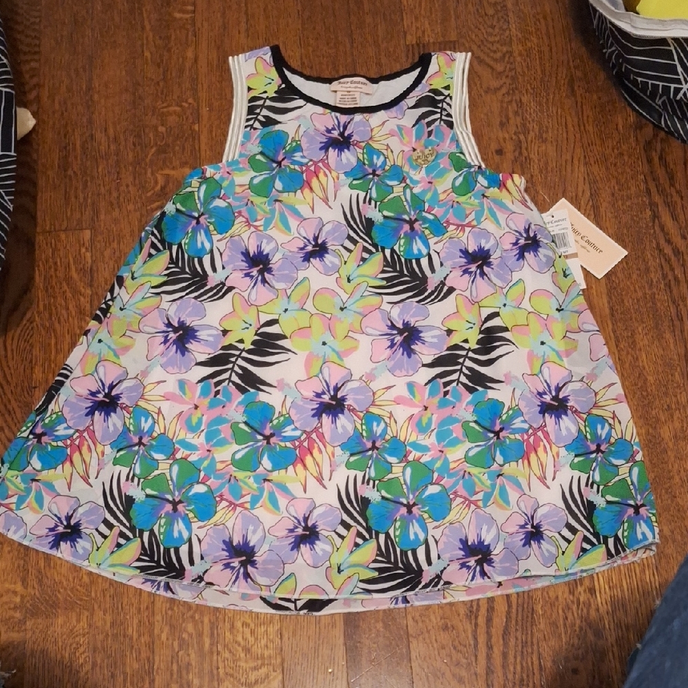 Juicy Couture Tulle Neon Floral Top
